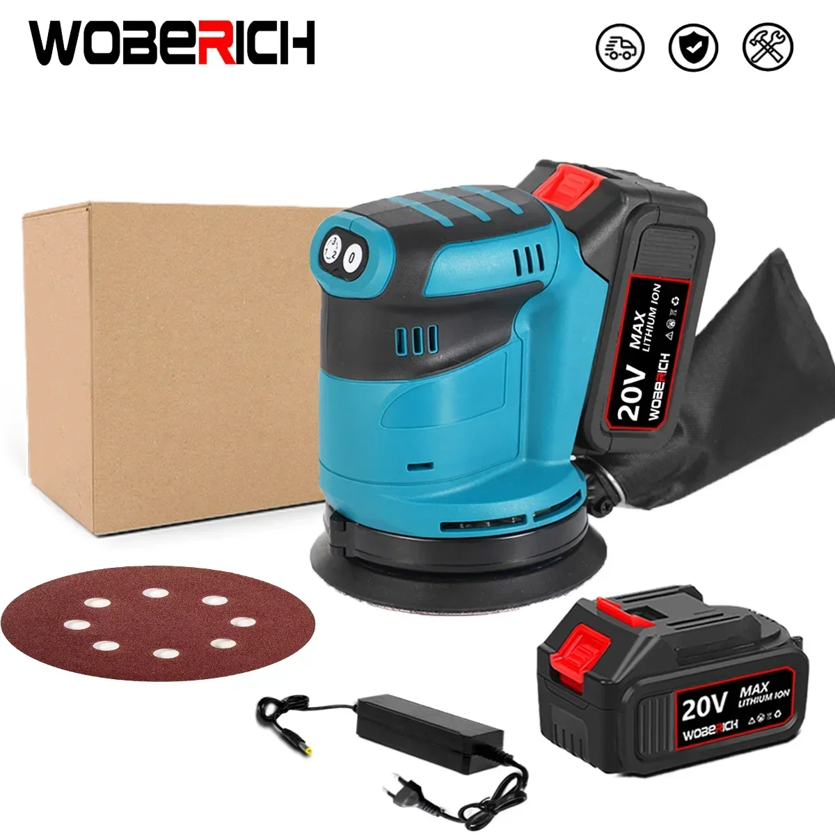 125mm 3 Speed Random Track Electric Sander Sandpaper Wood Grinder Polishing Machine Sander Tool for Makita 18V Battery