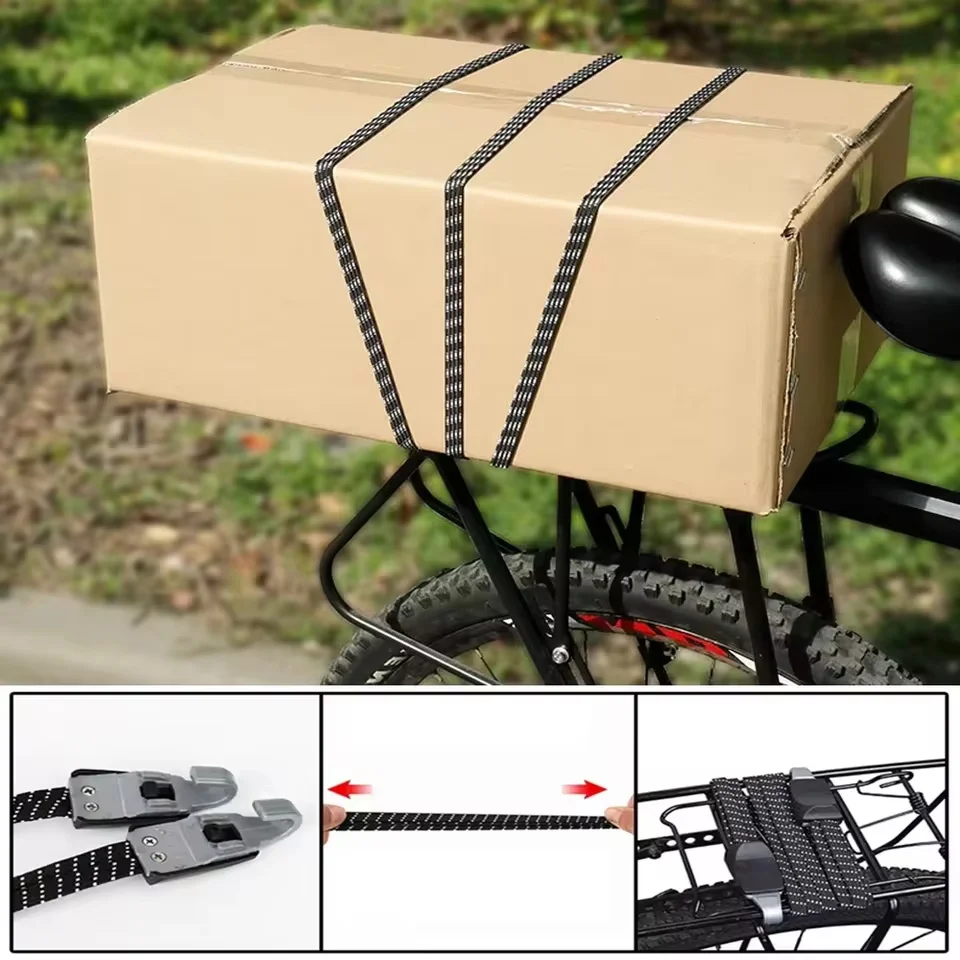 Motorcycles Bicycle Luggage Rope Elastic Carrier Rack Straps Elastic Rubber Belt Buckle Rope Belt With Hook Mountain Bike Bag - Image 5