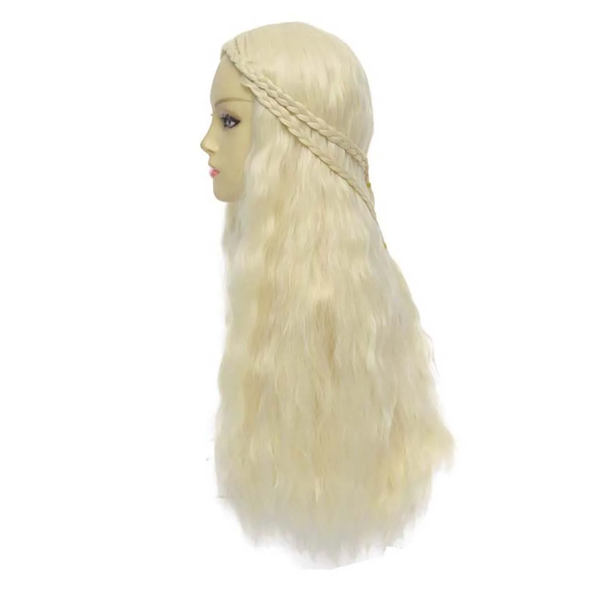 Mulheres Dragon Thrones Daenerys Targaryen Cosplay longo ondulado peruca de cabelo loiro