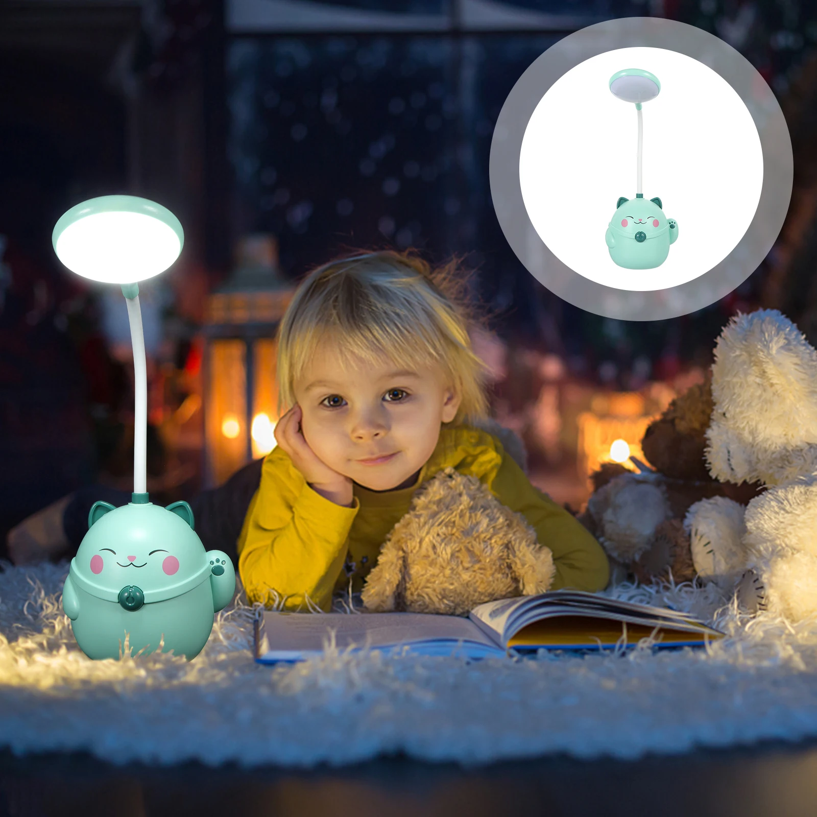 

USB Charging LED Desk Light Study Lamp Bright for Office Rechargeable Powered Reading