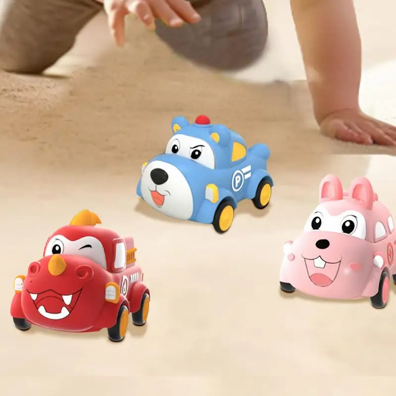 Puxe os carros de brinquedo para crianças, empurre e vá, jogue o jogo do veículo, veículos movidos a fricção, brinquedos para idades 18 meses, 3pcs