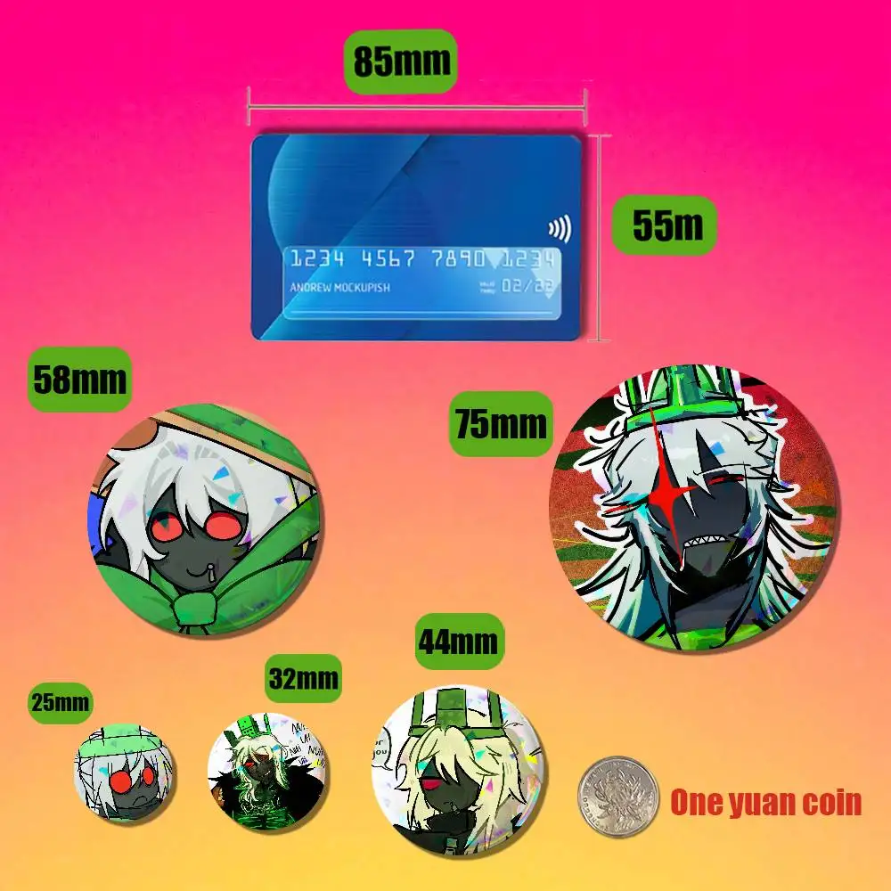 For 1x1x1x1 Badge Cover Custom Pin Insignia Emblem Round Button 58mm 44mm Laser Film