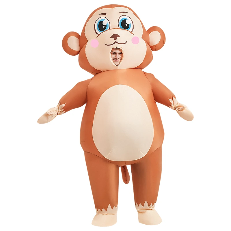 

Adult Monkey Inflatable Costume Funny Cute Animal Inflatable Suit for Men Women Halloween Purim Carnival Mascot Cosplay Costumes