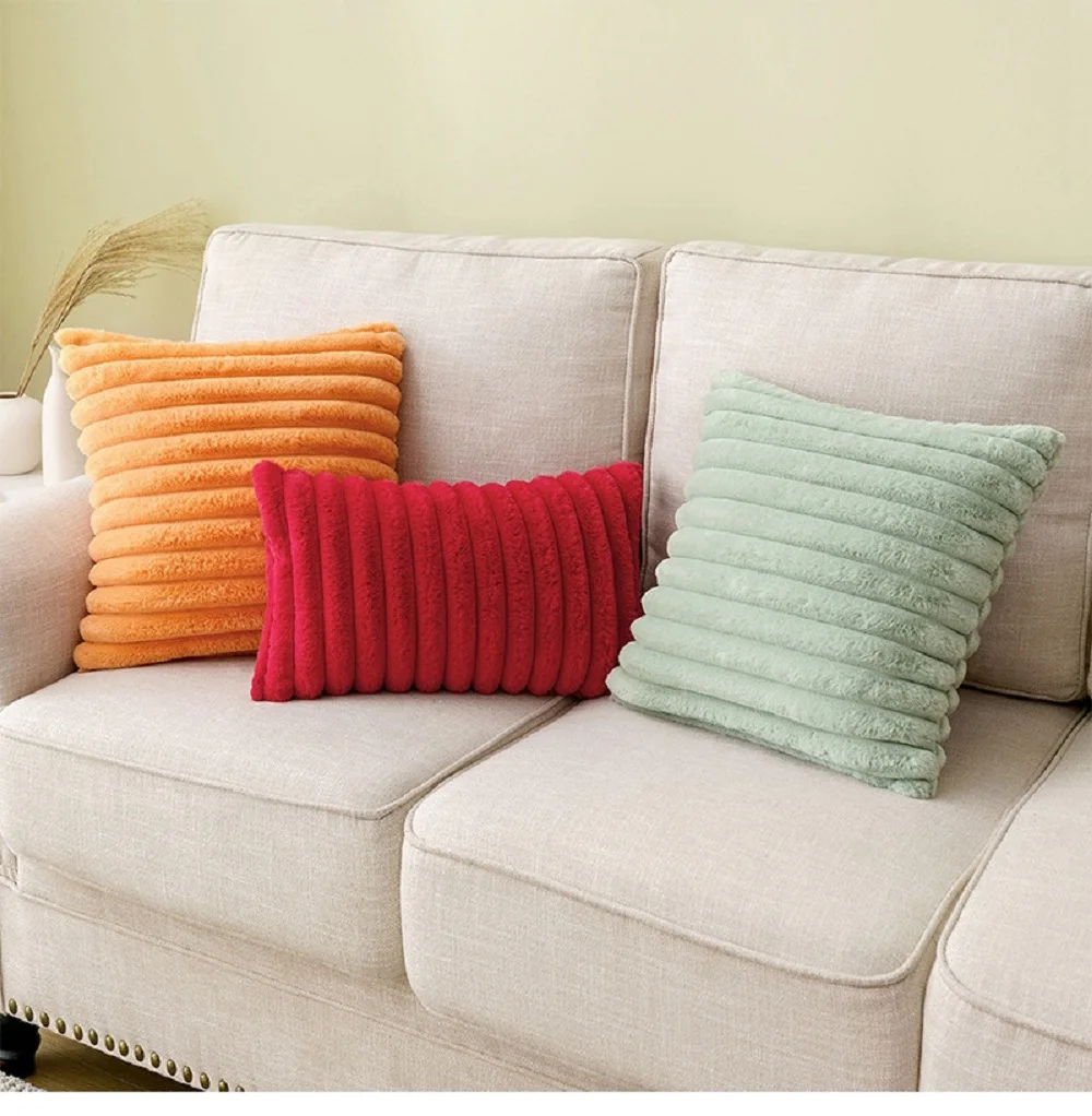 30x50cm 45x45cm Throw Pillow Covers Faux Fur Plush Decorative Couch Cushion Case Soft Pillowcase Orange Saga Green Pink Cream 쿠션