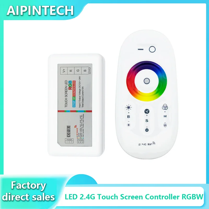 LED Light Strip Controller RGB RF 2.4G Touch Screen DC 12-24V Boxed 6CH for LED Strip Color Control