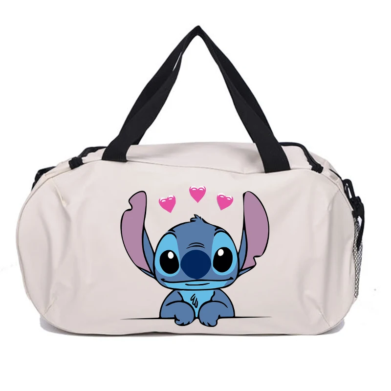 Lilo Stitch Travel Bag Kawaii Disney Cartoon Printed Luggage Bags Outdoor Camping High Capacity Backpack Oxford Cloth Gym Bag