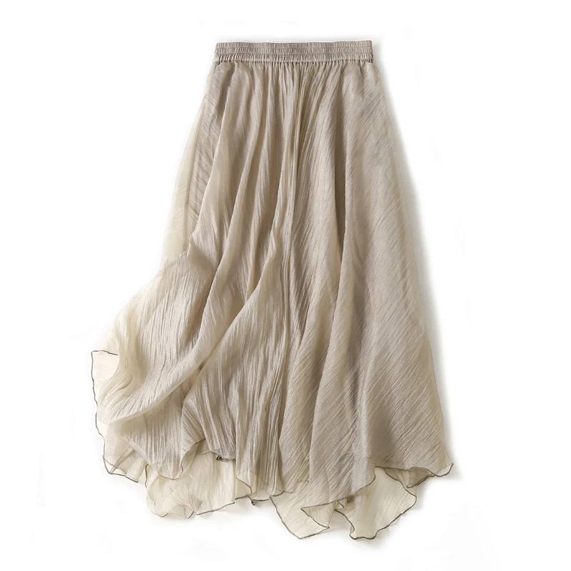 Gonna a trapezio a pieghe a vita alta Ele Gonna da donna in misto cotone di media lunghezza dal design premium Sensation Commute Sle