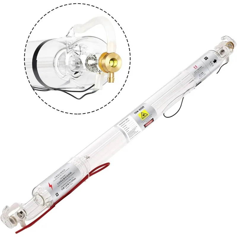 Tube laser CO2 60W, 1000mm de diamètre, 50mm, pré-connecté avec des fils enduits