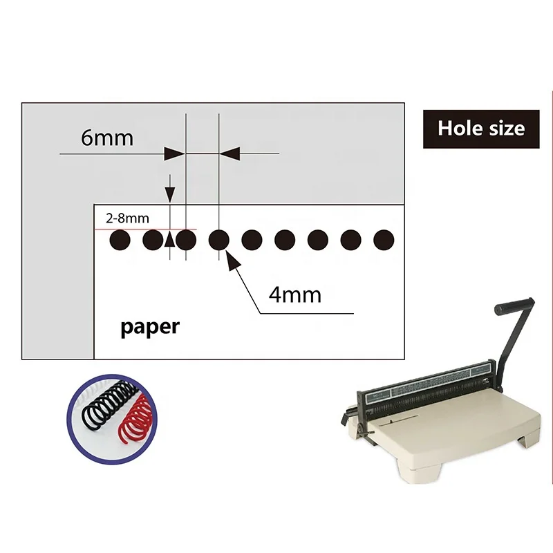 6mm Hole Distance MC-15 Plastic Spiral Coil Binding Machine F/C Size Office Binding Machine For South America