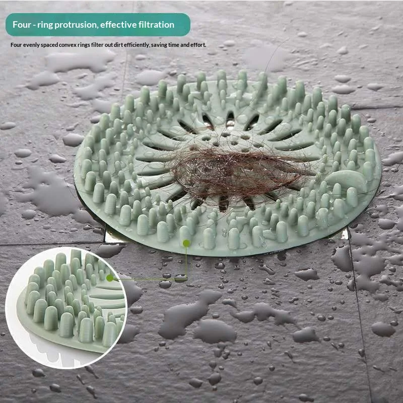 Silicone shower drain adapter, hair catcher, reusable floor drain filter, anti-clogging sink screen