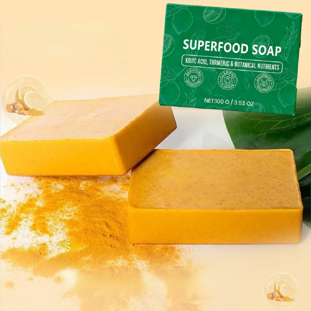 

1-10 шт. Мыло с куркумой и лимонной кислотой, ручной работы, для очищения лица, с койевой кислотой, против акне, осветляющее, отбеливающее, от прыщей, отшелушивающее