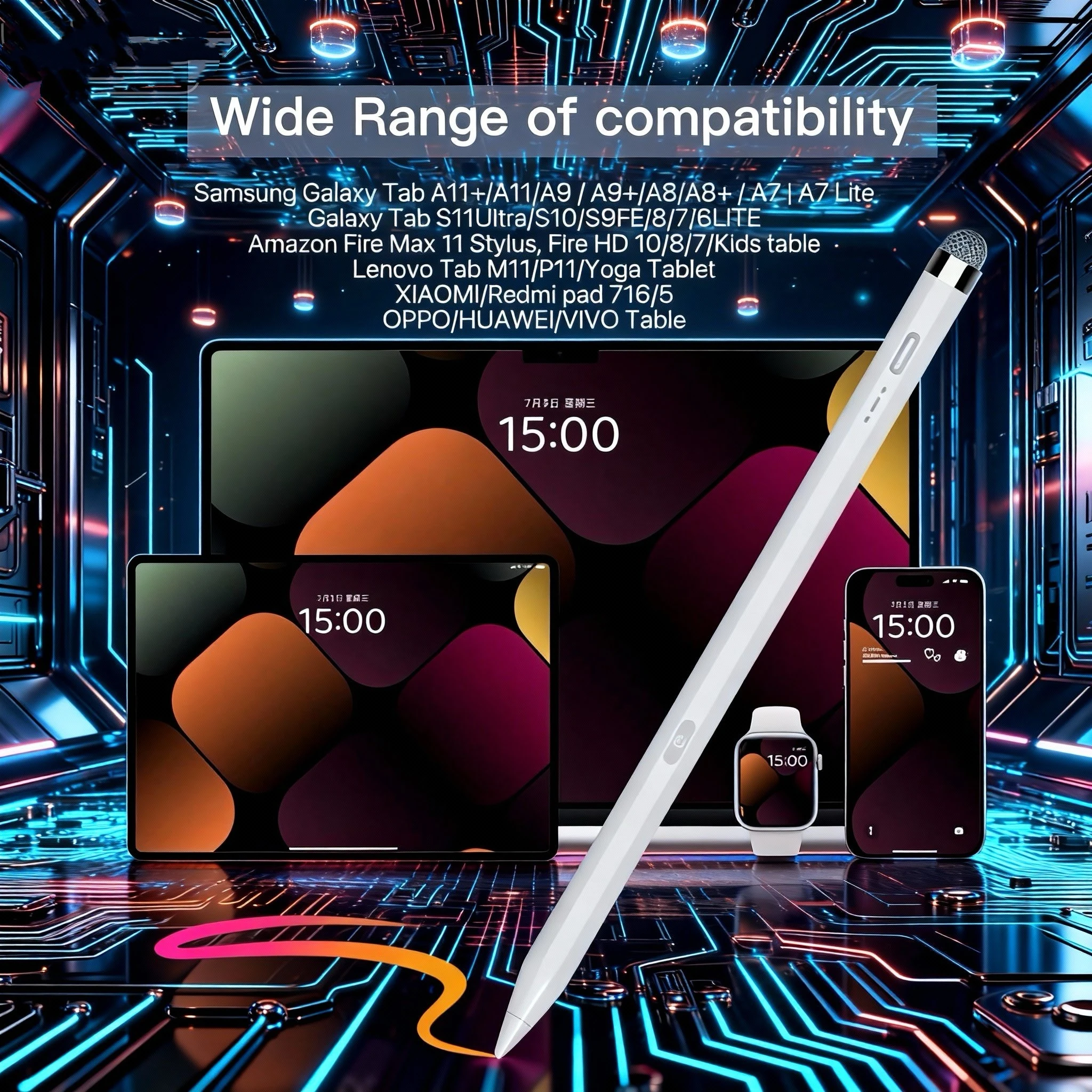 

Dual-Tip Stylus Pen forAndroid 15/14 Tablet， Samsung, Amazon Fire HD, Lenovo, Xiaomi Redmi, OPPO, HUAWEI, VIVO Tablets