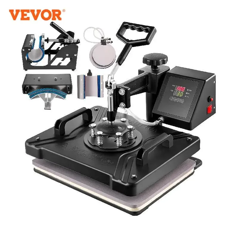 VEVOR 5 6 8 in 1 Combo Heat Press Machine 30*38CM 38*38CM Muntifunctional Sublimation Printer Transfer for Mug Hat Plate T-Shirt