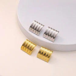 G&D Stainless steel plated 18K retro geometric earrings, women's waterproof fashion jewelry gift