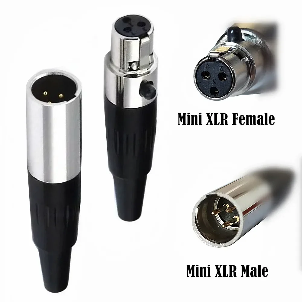 3 Pin Mini XLR Connector  Audio Microphone Adapters with Plug Chassis Mount Mini XLR Jack 3 Pin for Pro Microphone