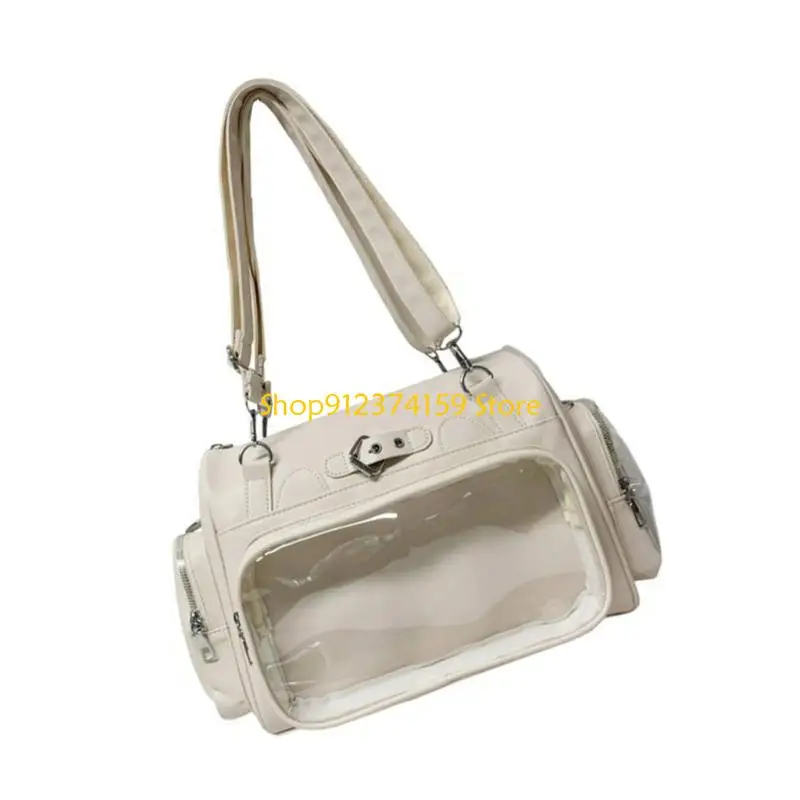 G5AE Anime Inspired Adjustable Shoulder Bag Practical PU Backapck Large Crossbody Bag