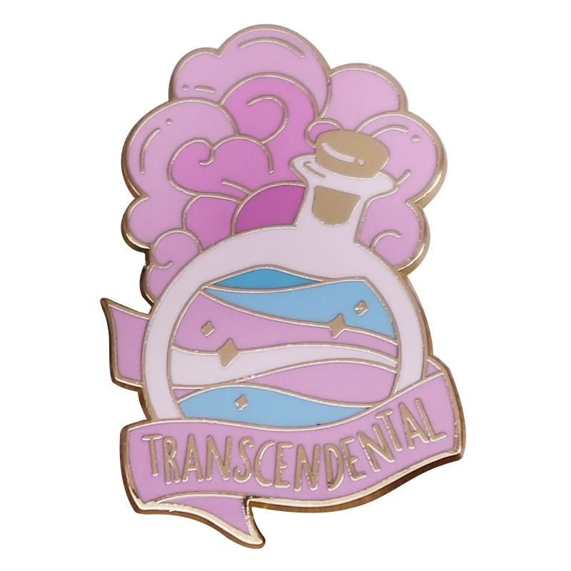 زجاجة شفافة المينا دبوس المتحولين جنسيا العلم شارة LGBTQ فخر الملحقات #1