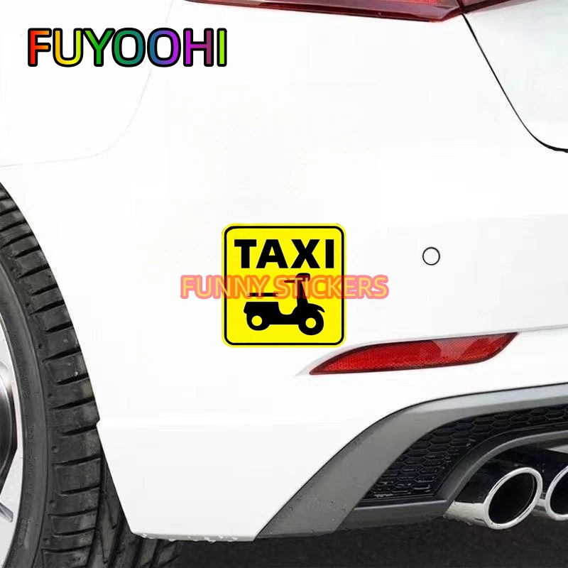 FUYOOHI Taxi Vintage Style Sign Car Sticker Air Conditioner Decal Waterproof Motorcycle Creative Bumper Decor