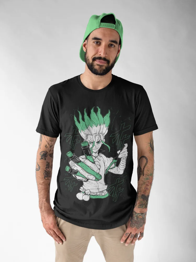 Senku Dr. Stone Ishigami Anime Manga Shirt Short-Sleeve Unisex T-Shirt Soft Tee