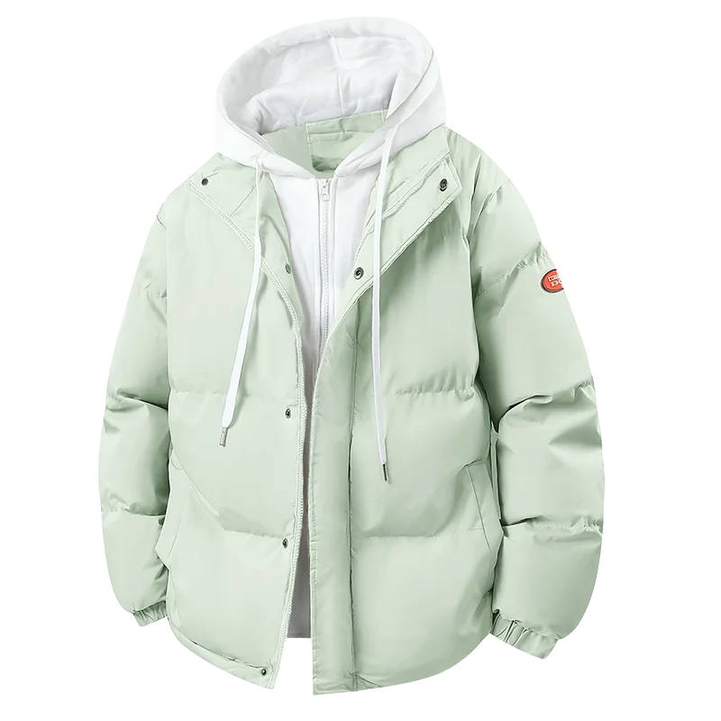 

Hooded Fake Two Cotton Coats Autumn and Winter Parkas Men Plush and Thick Cotton Coats Men Windproof Thick Warm Snow Parkas