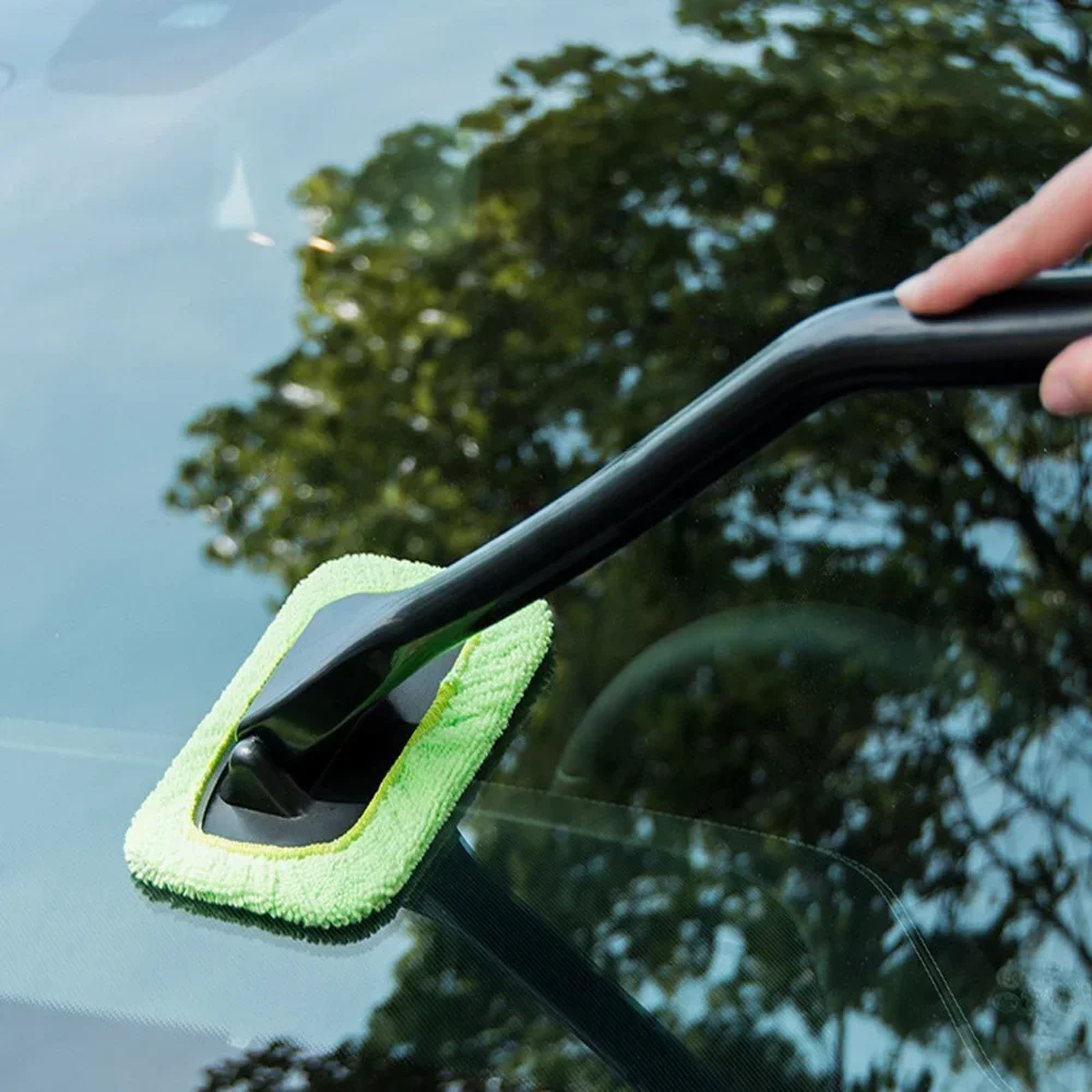 Car Window Cleaner Brush Kit Windshield Cleaning Wash Tool Inside Interior Auto Glass Wiper with Long Handle Car Accessories