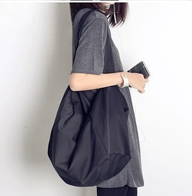 Крутая 3D холщовая сумка унисекс - черная простая стильная большая вместимость для спортивных путешествий через плечо