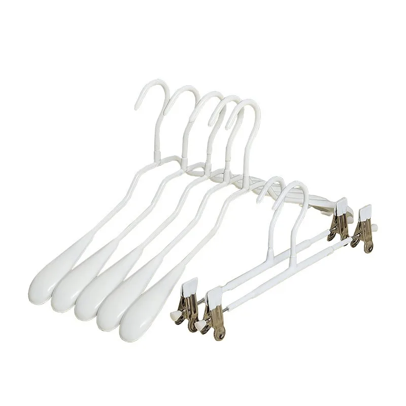 

Kids Black White Plastic Coated Hanger Non Slip Seamless Clothes Hanger Adult Children Clothing Store Hanger With Pants Clip