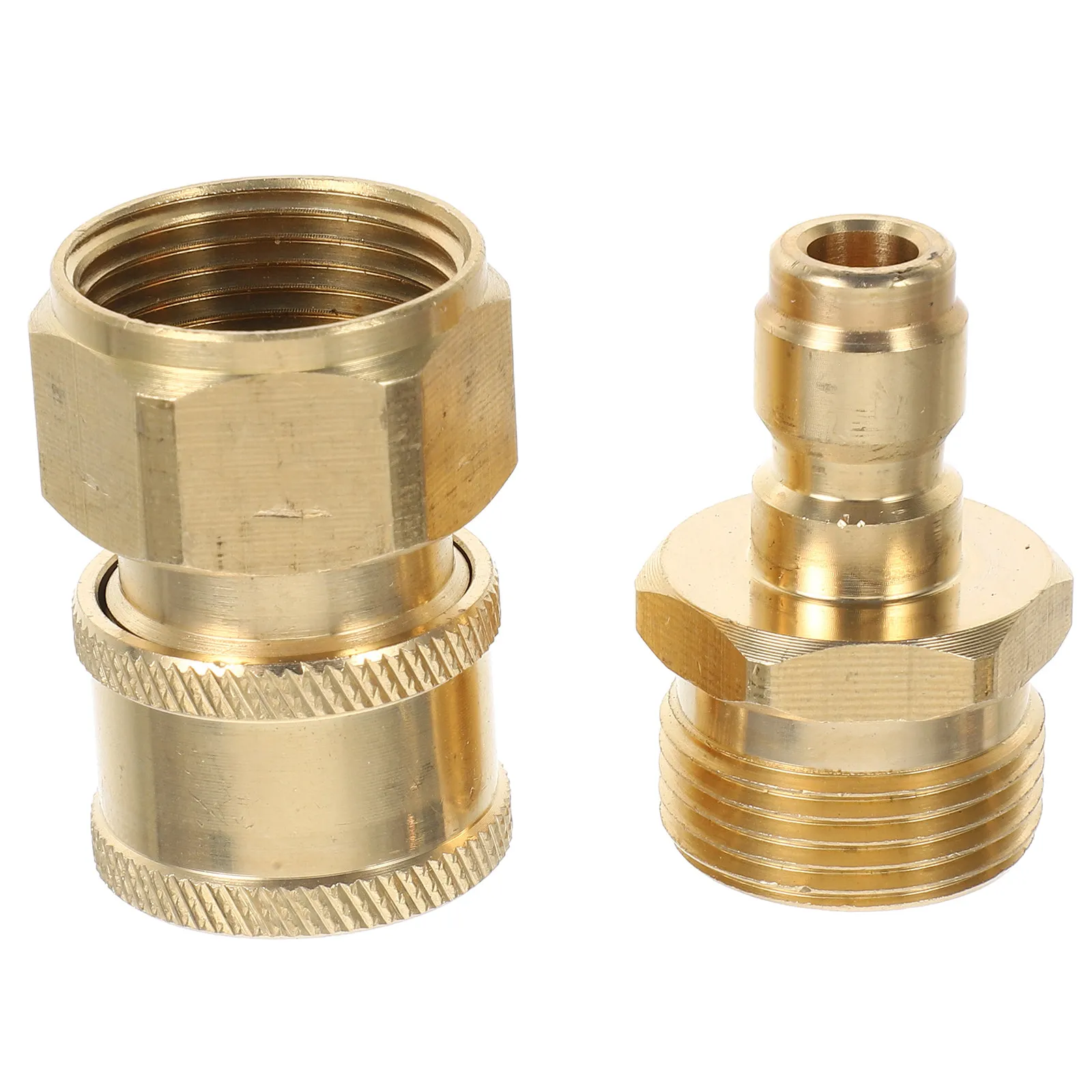 

1Pair Brass Quick Connect Pressure Washer Adapter Set Male Female Thread Hose Coupler Heavy Duty External Connector Kit