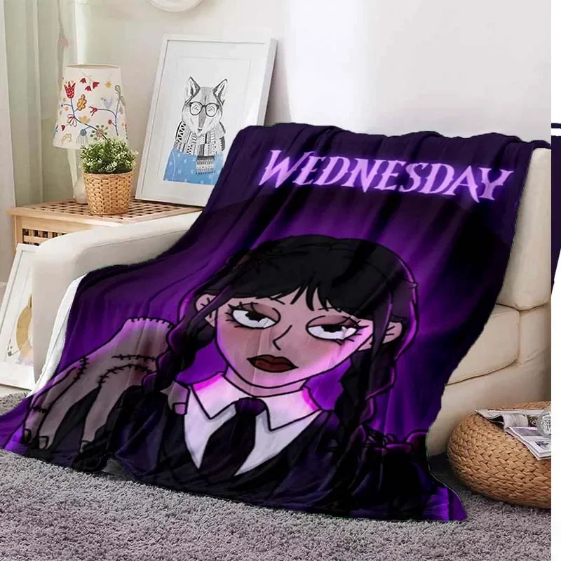 Wednesday Adams Blanket, Flannel Blanket, Sherpa Warm Blanket Children\'s Blanket Bedroom Sofa Picnic Outdoor Birthday Gift