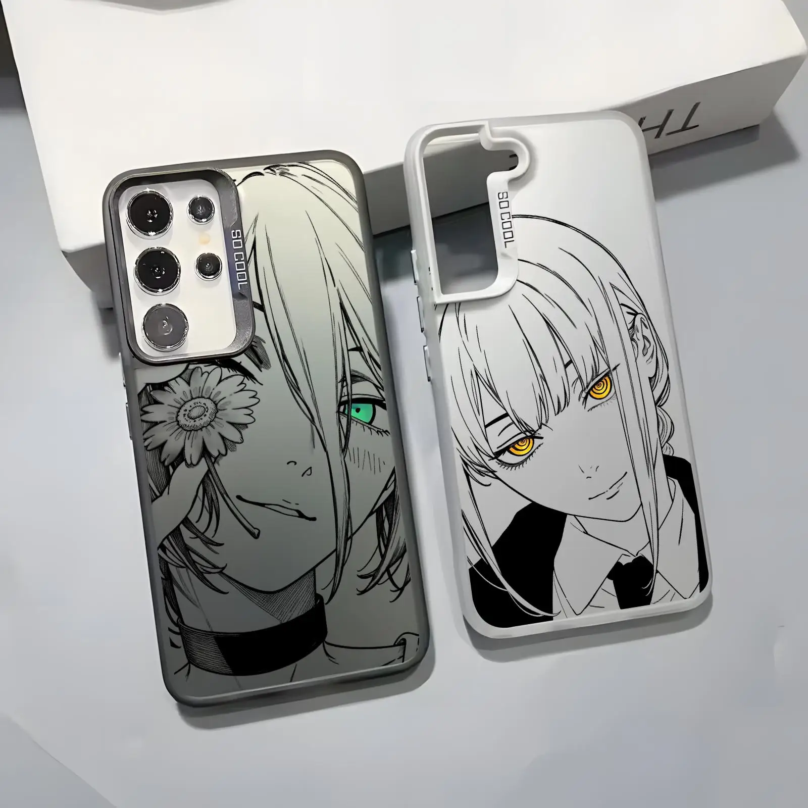 HOT Anime Chainsaw Man Rezes Line ArtSilver IMDFor Samsung S26 S25 S24 S23 S22 S21 S20 Ultra Note20 Shockproof Cover