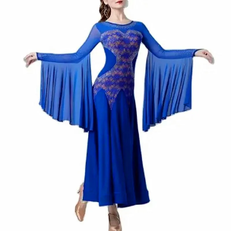 New Sequins  Flowy  Women Waltz  Ballroom Dress Standard Modern Dance Costumes Ballroom Wear Tango Rumba Dancing Dress Clothes