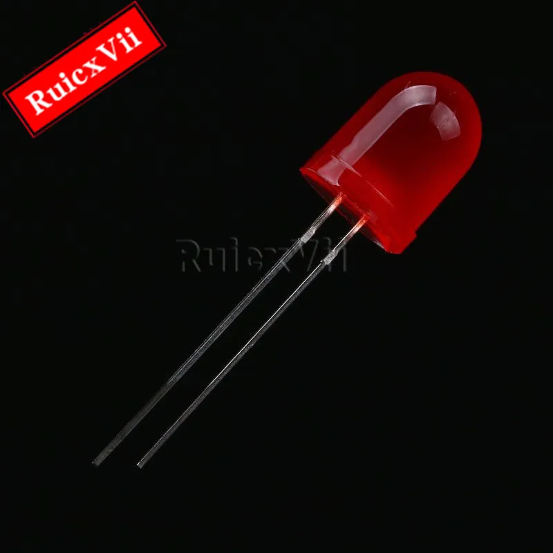 50Pcs 10Mm/F10 Ronde Kop Led Led Lamp Kraal Wit Haar Wit Rood Emerald Groen Geel Blauw hoge Helderheid Lange Pin