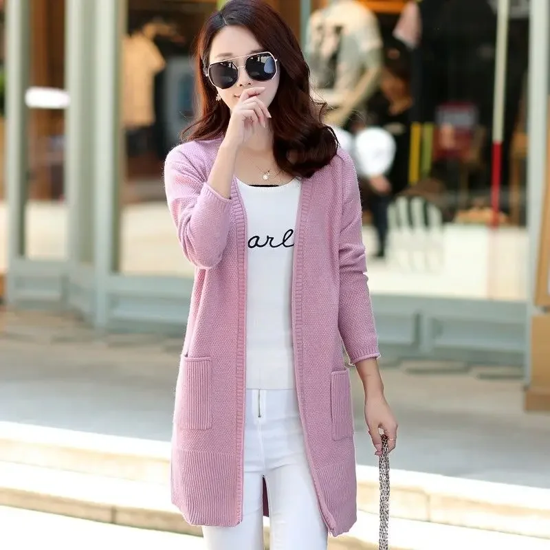 Woman Sweaters Cardigan Autumn Winter Sweater Cardigan Loose Outer Wear Sweater Autumn Coat Sueters De Mujer