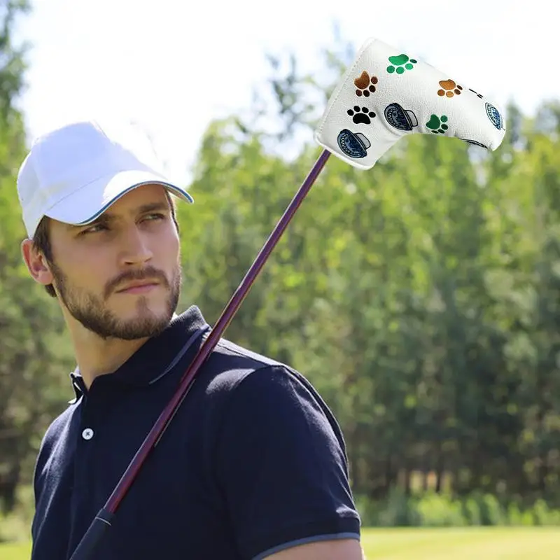 Funda para Putter de Golf de cuero PU con Cierre magnético, cubierta para Putter de pata de gato, regalo para el Día del Padre