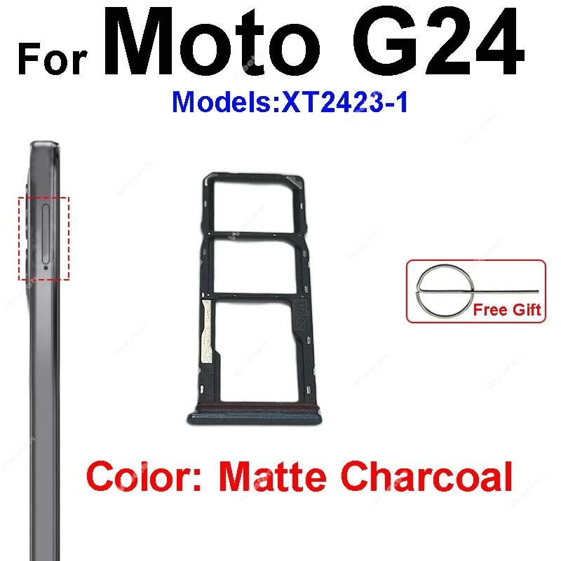 Sim Card Tray Holder For Motorola MOTO G24 G04 G04s G24 Power