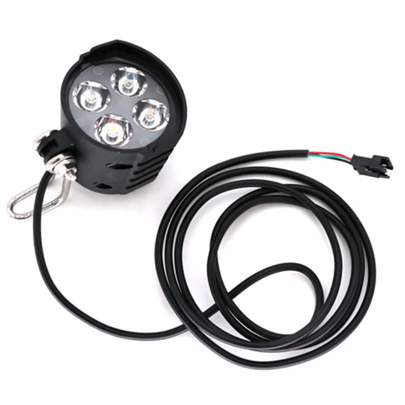 

A89E-E-Bike Horn Light 12 Вт Электрический велосипед 4 светодиодные фары Водонепроницаемые 2 в 1 звуковой сигнал и переключатель света Велосипедный фонарик