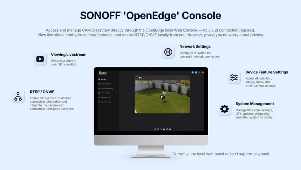 SONOFF CAM-S3W GlassView Intelligente Fenster-Sicherheitskamera, Ohne Bohren, Zwei-Wege-Kommunikation, Lokaler TF-Kartenspeicher ohne monatliche Gebühr. – Detail 8