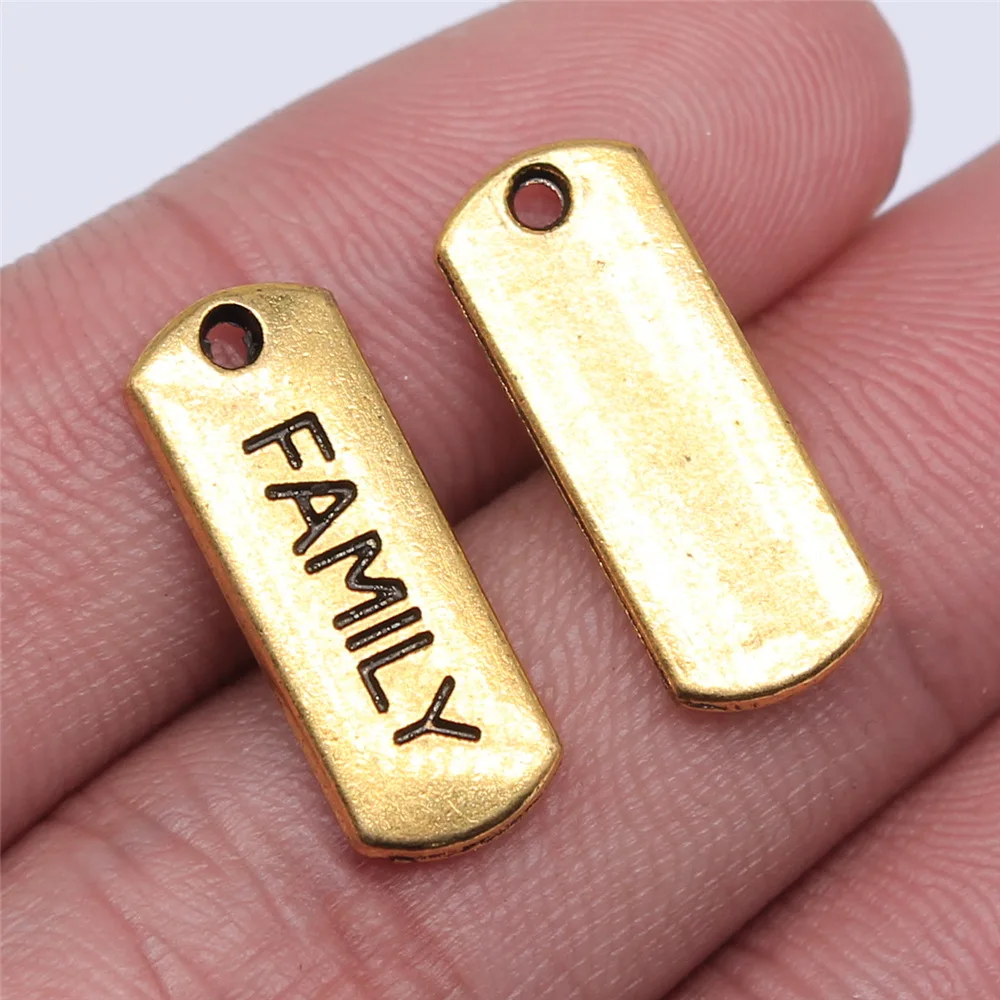 20pcs 21x8mm(0.83x0.31inch) 3 Colors Family Charms Jewelry Findings Wholesale