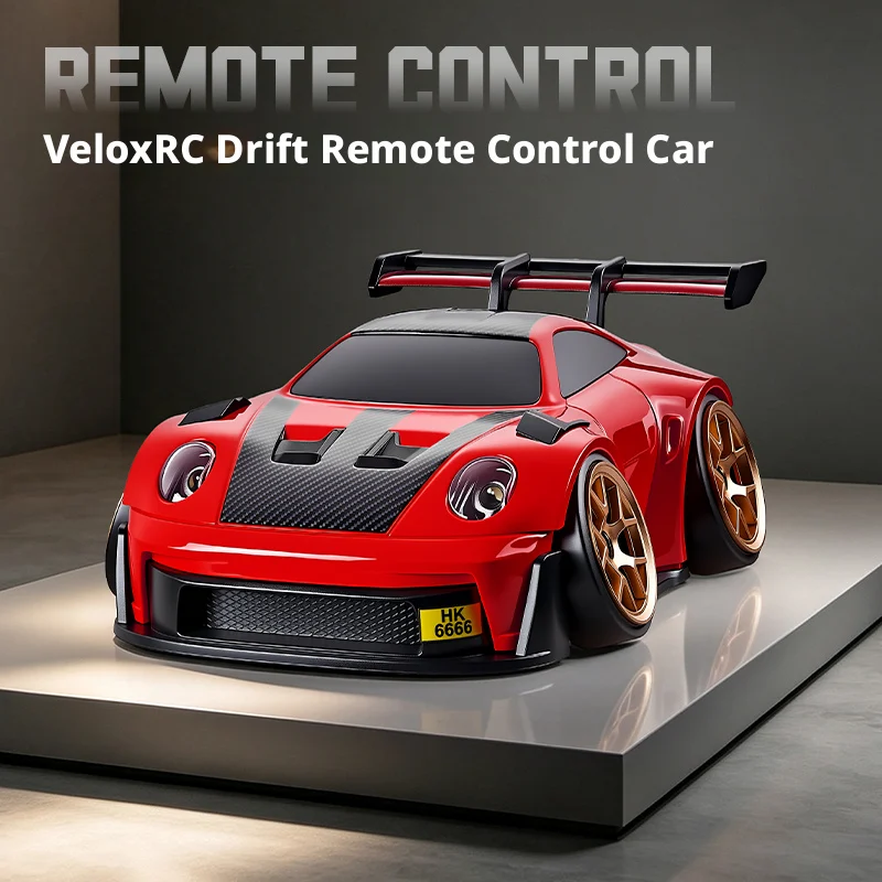VeloxRC 4WD High Speed Drift RC Car Sports Racing Vehicle Carbon Fiber Style Model Electronic