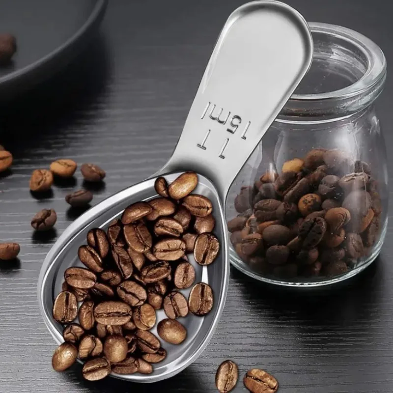 1pc Stainless Steel Coffee Spoons Coffee Measuring Scoop for Ground 15ml Beans Tea Sugar Delicate Home Barista Accessories