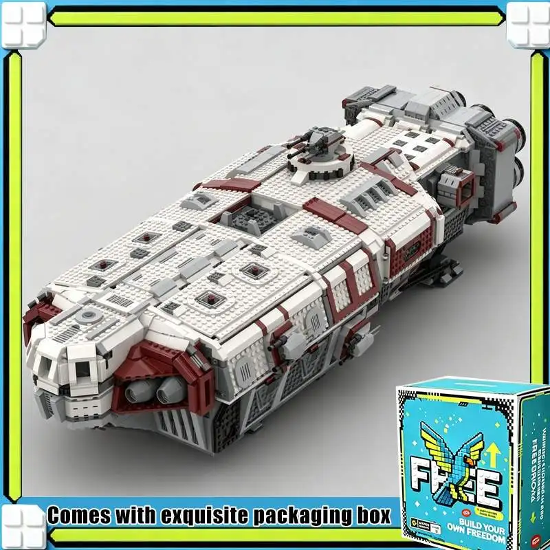 4920PCS Galaxy Space Cargo Freighter Ship Model Custom Puzzle DIY Creative Assembly Building Blocks Toy Gift Collection Display