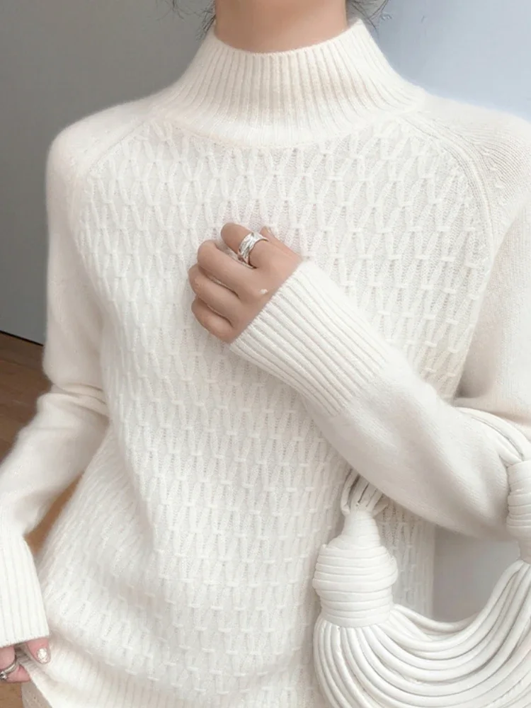 Jerséis Para Mujer, cuello medio alto, Tops sencillos y elegantes, tejidos que combinan con todo, Ropa Elegante Para Mujer, suéteres suaves Para mantener el calor en invierno