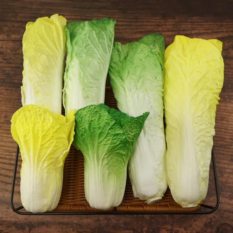 1pc Artificial Vegetable Yellow Cabbage Leaves Simulation Greens Foods Vegetables Family Party Kitchen Decoration Model Props