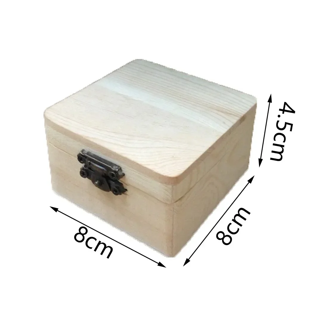 1pcs Plain Natural Wooden Storage Box Jewellery Crafts Folding Candy Snack Storage Case Wedding Christmas Decor