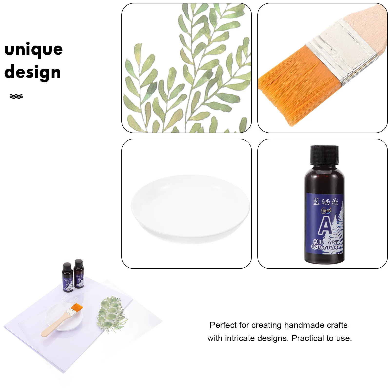 

1Set Cyanotype DIY Material Vibrant Colors Watercolor Paper Included Practical Tool Kit Endless Possibilities Cyanotype Kit