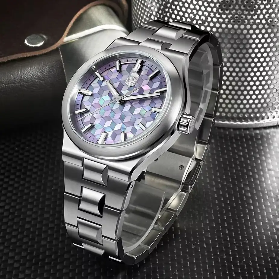 San Martin Men Automatic Watch 40mm Mechanical Wristwatch Diver 10Bar Waterproof Luminous Sapphire Mirror MOP Dial Miyota 90S5