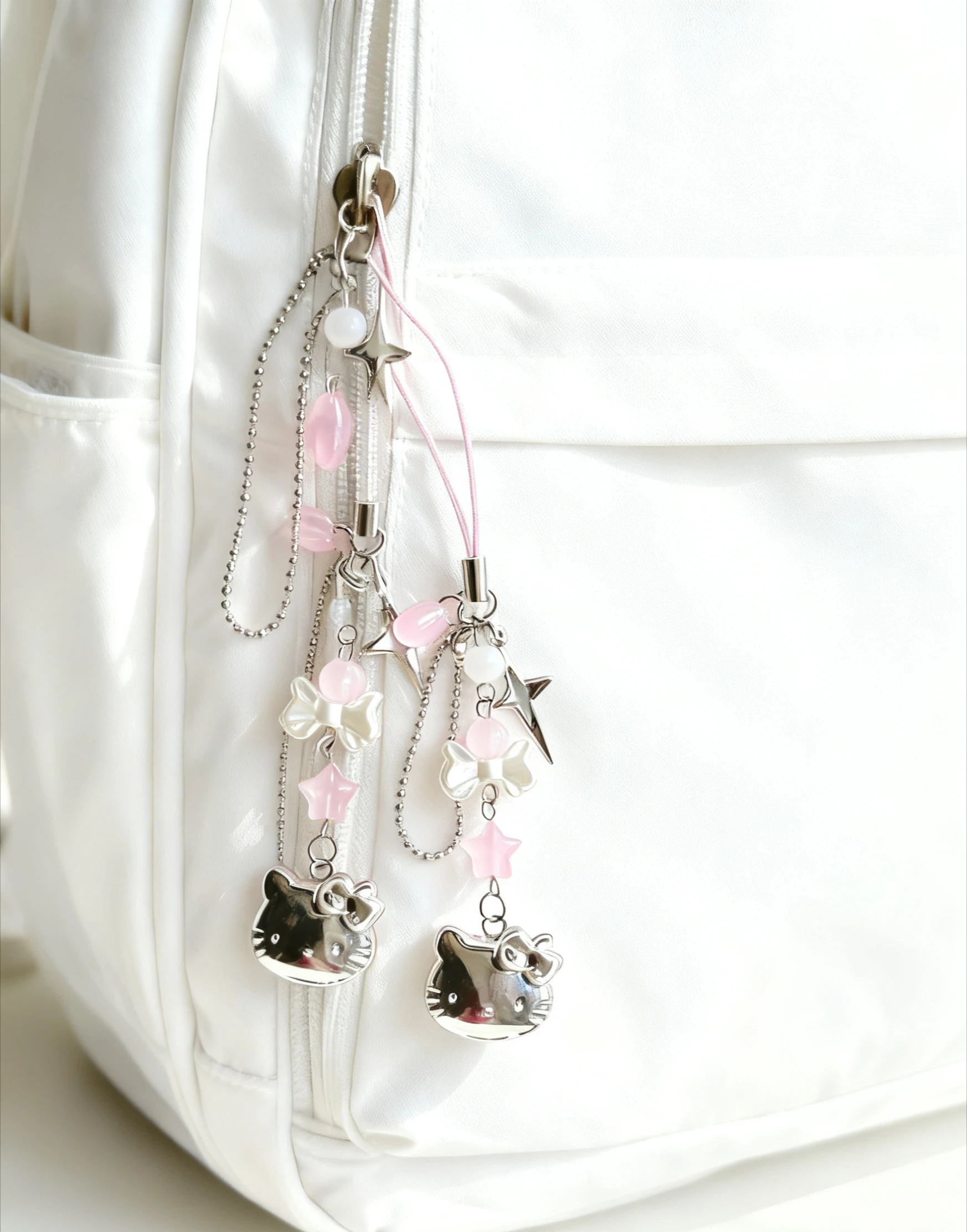 Gantungan Ponsel Gadis Kucing Lucu, Gantungan Tas, Liontin Tali, Hadiah Ulang Tahun, Gantungan Universal, Liontin Kartun Pink Sanrio