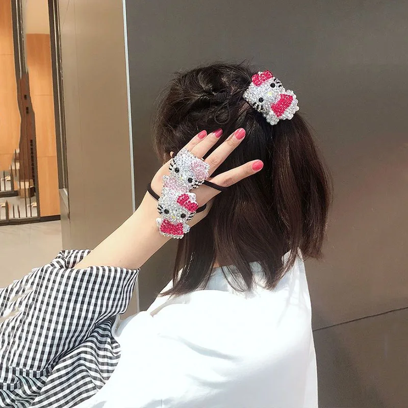 

Kawaii Sanrio Anime Hair Rope Cute Hello Kitty Cartoon Ins Margarite High Elasticity Hair Ring Hair Ornaments Gifts for Girls