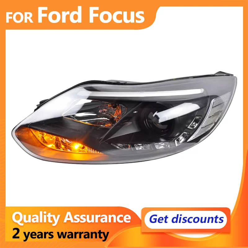 For Ford Focus 3 LED Headlights 2012 2013 2014 for focus ST LED DRL Head Lamps Angel Eye Bi Xenon Projector Lens high low Beam