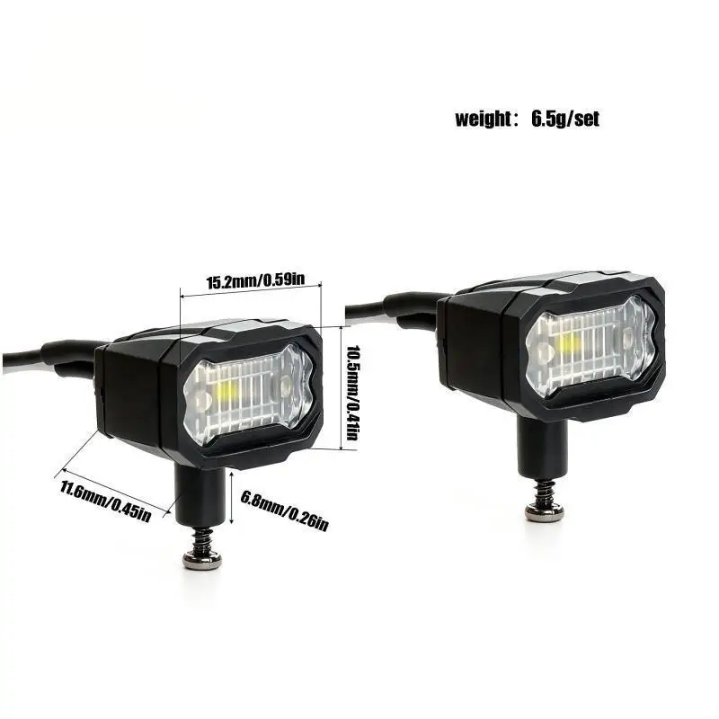 R677 RC Car Roof Spotlight LED Search Light 1/10 1/8 Scale Crawler Auxiliary Lamp For TRAXXAS TRX4 MK07 Offroad Vehicle